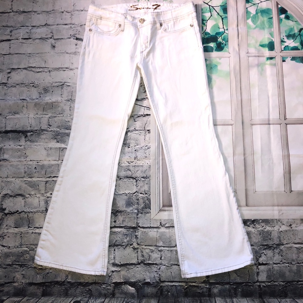 Seven7 White Flare Jeans